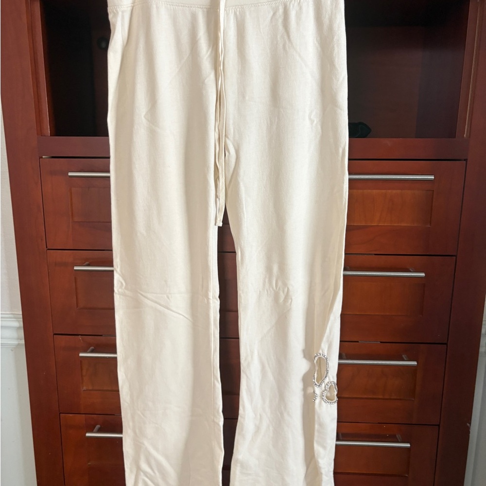 Cream Drawstring Lounge Pants